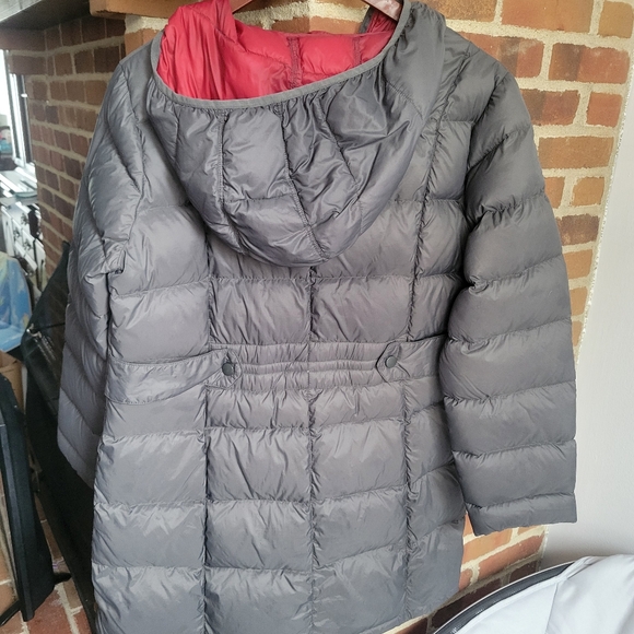 Michael Kors Jacket Womens XL Gray And Pink  Down Puffer Zip Up  Hoodie Coat - Picture 5 of 6